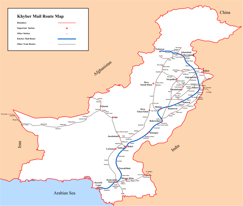 Peshawar-Taxila-Islamabad-route